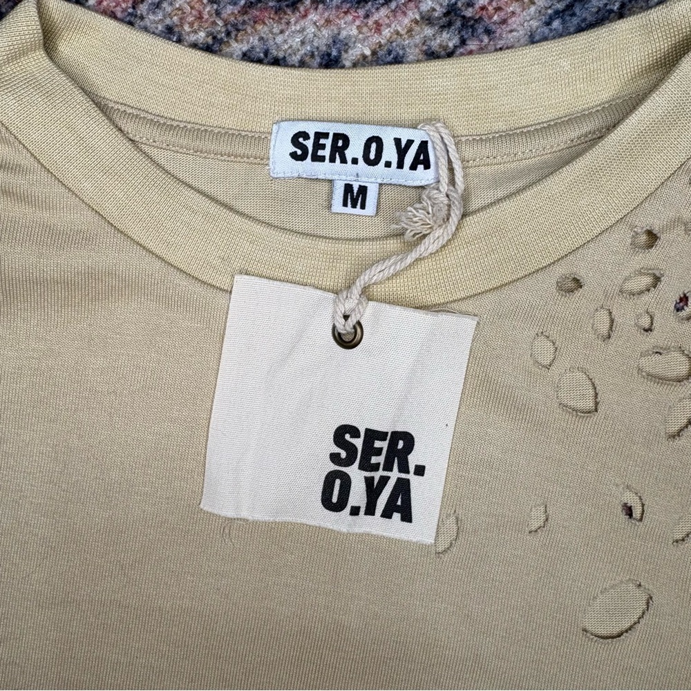 SER.O.YA Caroline Distressed Cotton T-Shirt - Picture 10 of 12